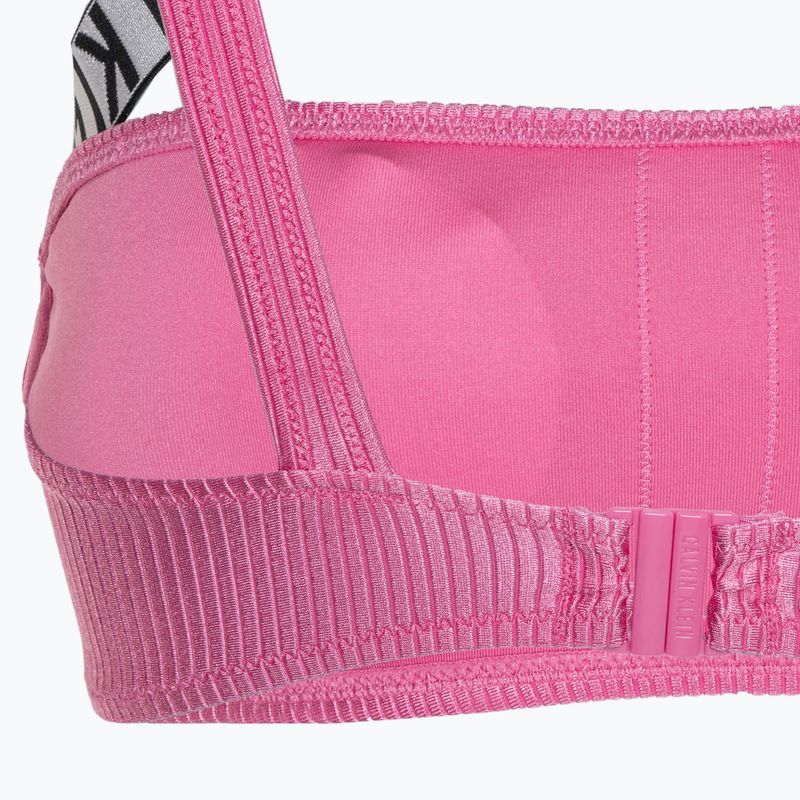 Calvin Klein Горна част на бански костюм One Shoulder Bralette-RP bold pink 4