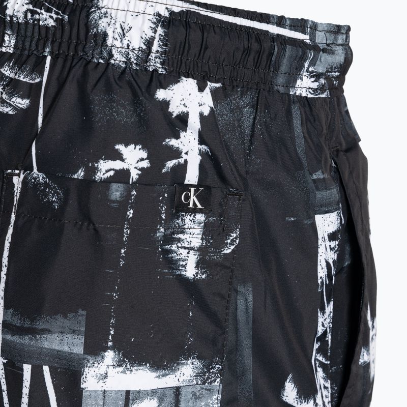 Мъжки къси бански Calvin Klein Short Drawstring-Print palm черни къси панталони 4