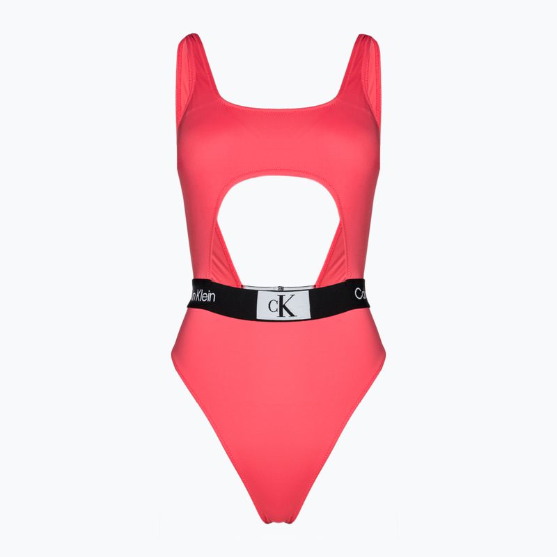 Дамски бански костюм от една част Calvin Klein Cut Out One Piece-RP calypso coral