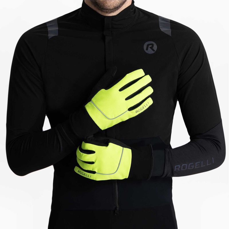 Мъжки ръкавици за колоездене Rogelli Essential Winter Waterproop fluor yellow 2