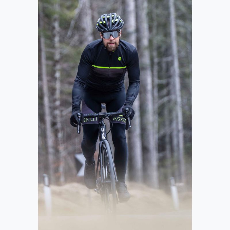 Мъжка колоездачна блуза с дълъг ръкав Rogelli Hero II black/fluor 10