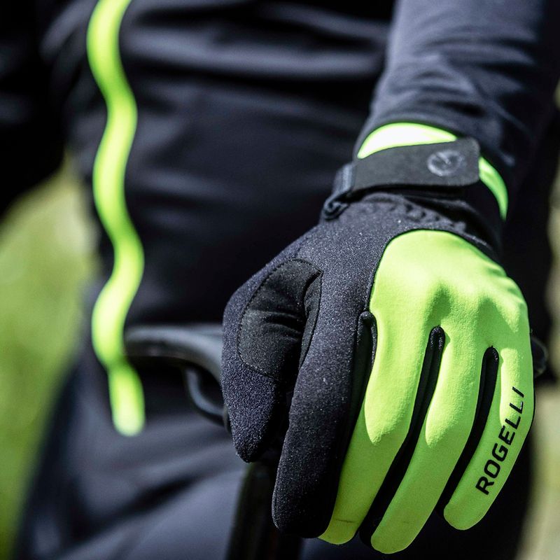 Мъжки велосипедни ръкавици Rogelli Core II Winter Windproof fluor 3