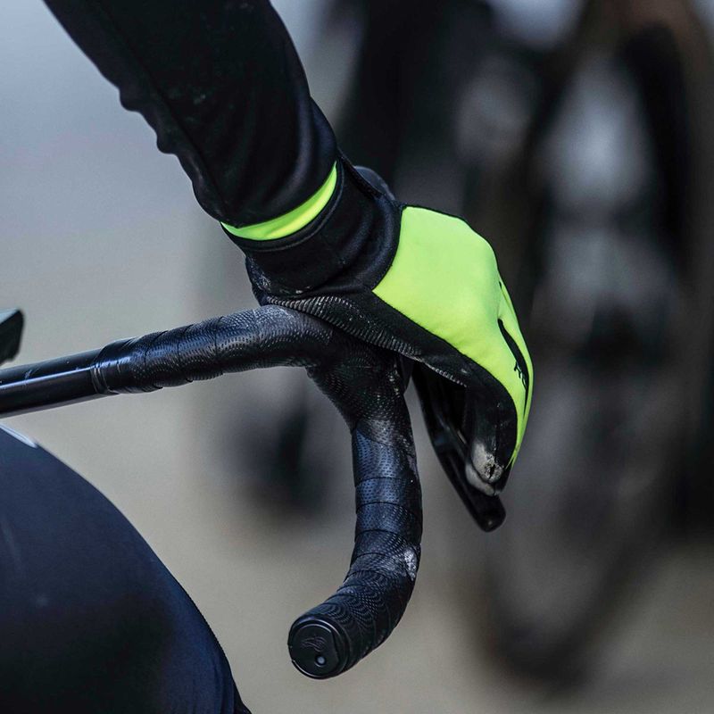 Мъжки велосипедни ръкавици Rogelli Core II Winter Windproof fluor 5