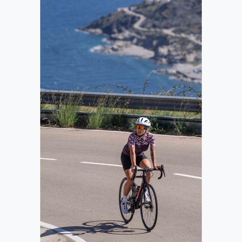 Дамска колоездачна тениска Rogelli Essential Graphic burgundy/coral 7