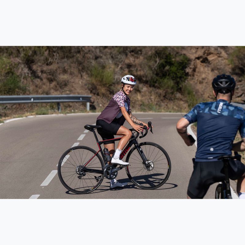 Дамска колоездачна тениска Rogelli Essential Graphic burgundy/coral 9