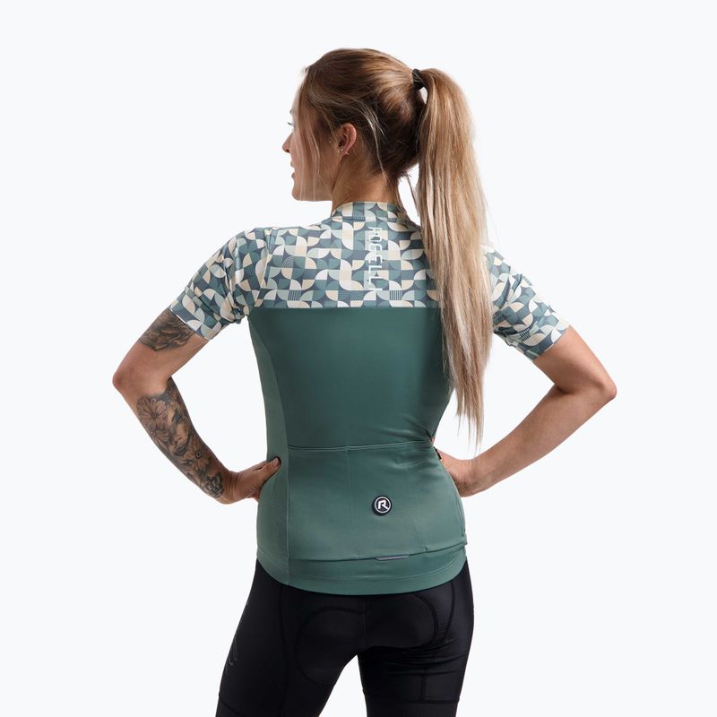 Дамска колоездачна тениска Rogelli Essential Graphic mint/yellow 2