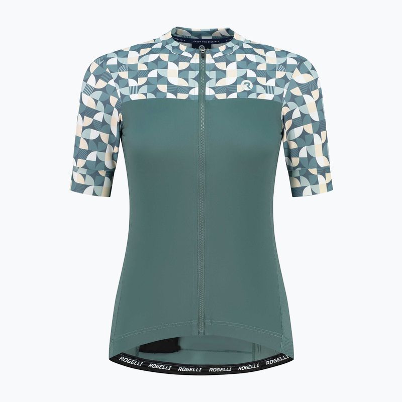 Дамска колоездачна тениска Rogelli Essential Graphic mint/yellow 4