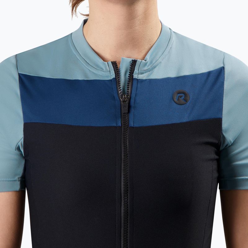 Дамска тениска за колоездене Rogelli Core Block W black/blue/dark blue 3