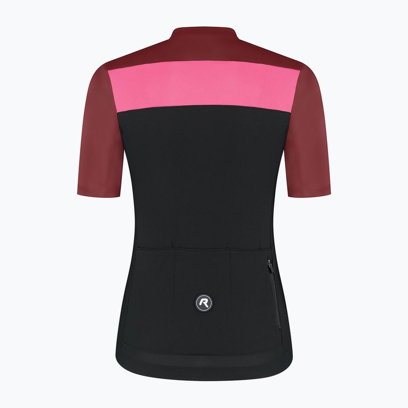 Дамска тениска за колоездене Rogelli Core Block W black/bordeaux/pink 8