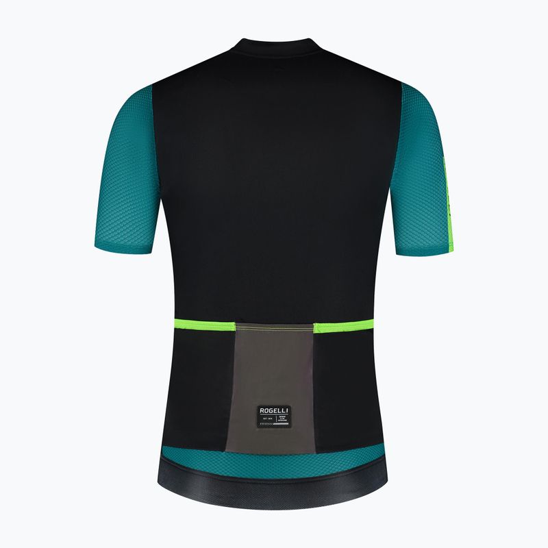 Мъжка тениска за колоездене Rogelli Fast black/teal/green 7