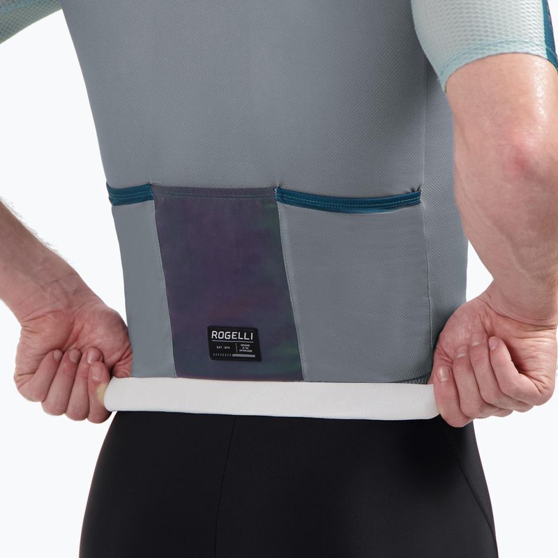 Мъжка тениска за колоездене Rogelli Fast grey/dusty teal/teal 4