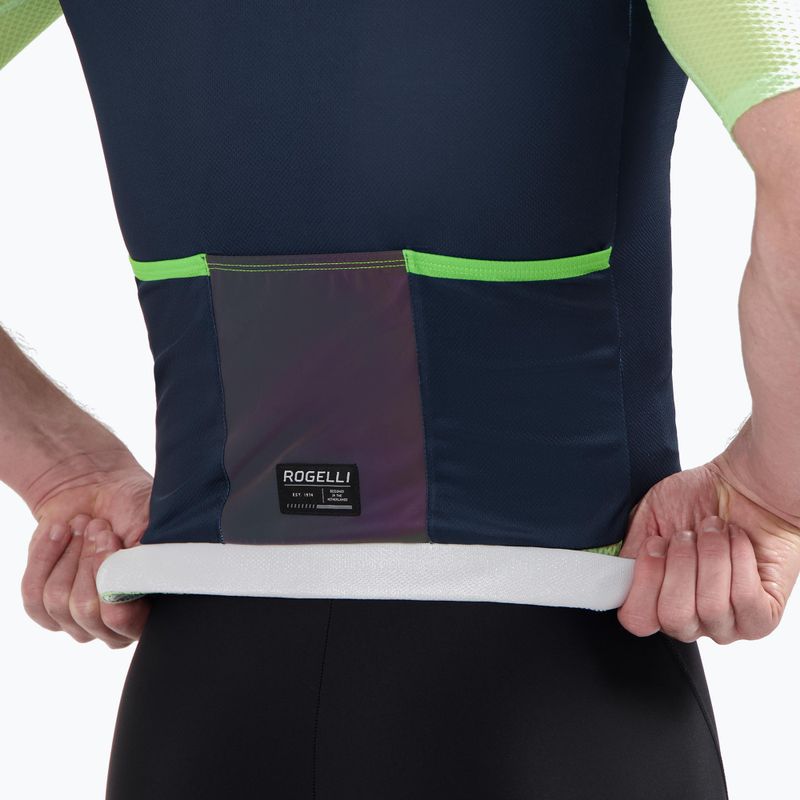 Мъжка тениска за колоездене Rogelli Fast blue/lime 3