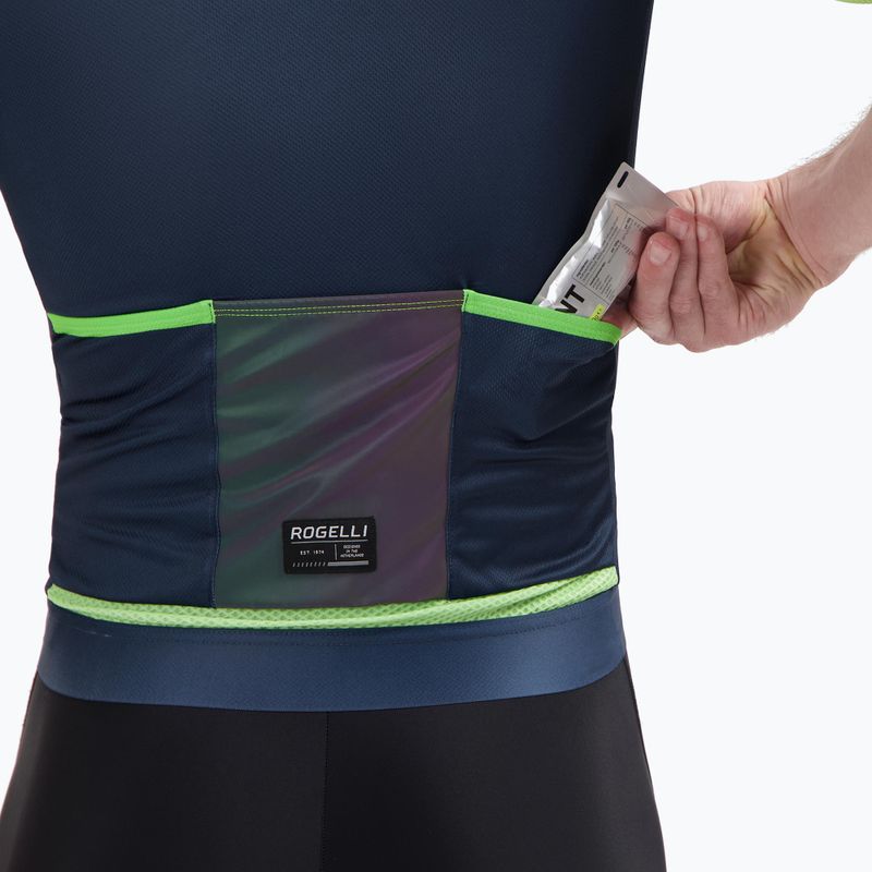Мъжка тениска за колоездене Rogelli Fast blue/lime 4