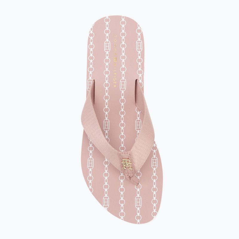 Дамски джапанки Tommy Hilfiger Im Th Chainprint Midwedge Sandal foggy pink 5