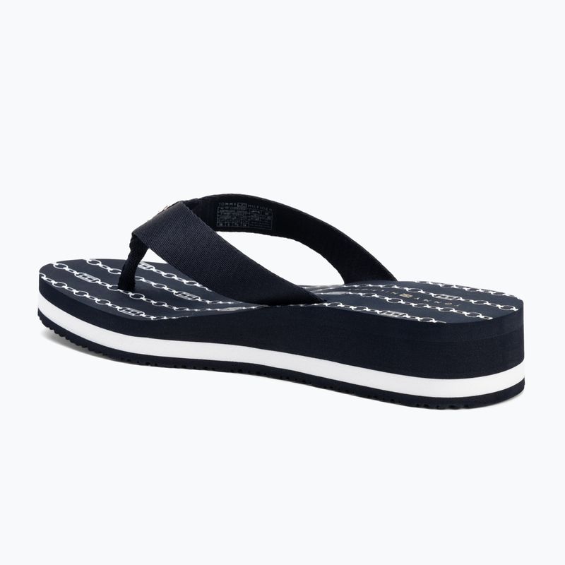 Дамски джапанки Tommy Hilfiger Im Th Chainprint Midwedge Sandal space blue 3