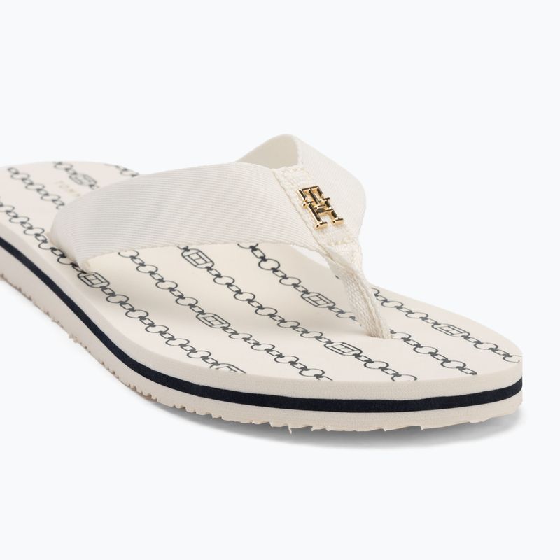 Дамски джапанки Tommy Hilfiger Chain Print Beach Sandal ivory 7