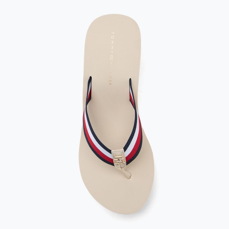 Дамски джапанки Tommy Hilfiger Corporate Wedge Beach Sandal muslin 5