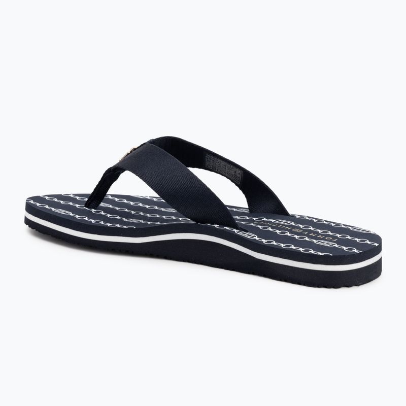Дамски джапанки Tommy Hilfiger Chain Print Beach Sandal space blue 3