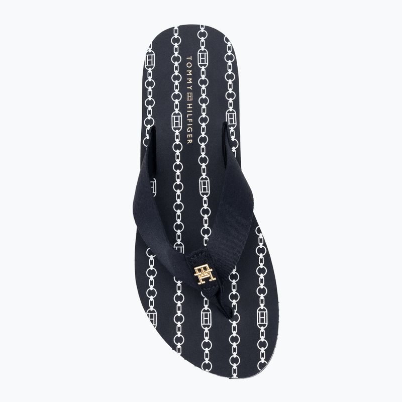 Дамски джапанки Tommy Hilfiger Chain Print Beach Sandal space blue 5