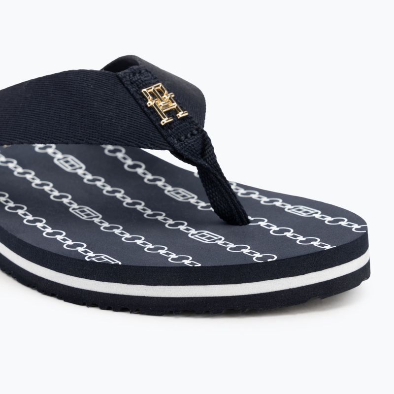 Дамски джапанки Tommy Hilfiger Chain Print Beach Sandal space blue 7