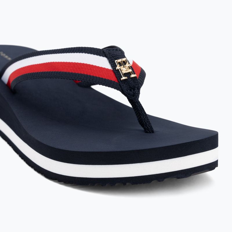 Дамски джапанки Tommy Hilfiger Corp Mid Wedge Beach Sandal space blue 7