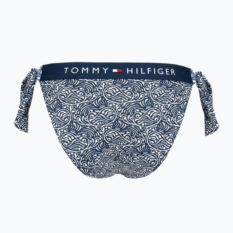 Долнище на бански костюм Tommy Hilfiger Cheeky Side Tie Print illustrated wave dark night navy 2