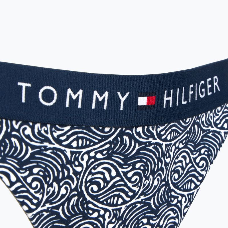 Долнище на бански костюм Tommy Hilfiger Cheeky Side Tie Print illustrated wave dark night navy 3
