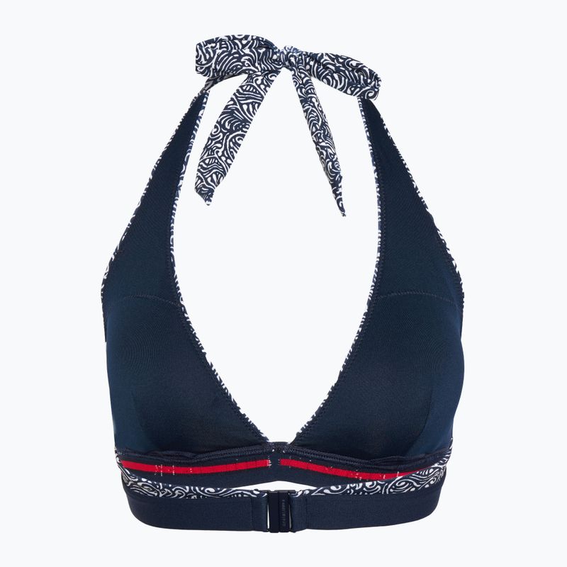 Горнище на бански костюм Tommy Hilfiger Halter Rp Print illustrated wave dark night navy 2