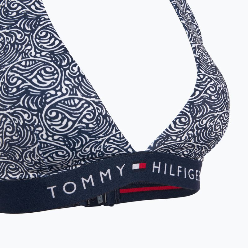 Горнище на бански костюм Tommy Hilfiger Halter Rp Print illustrated wave dark night navy 3