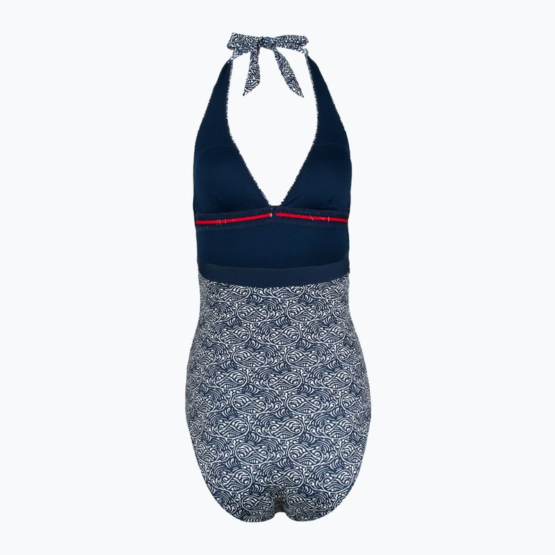 Дамски бански костюм от една част Tommy Hilfiger Halter One Piece Rp Print илюстрирана вълна dark night navy 2