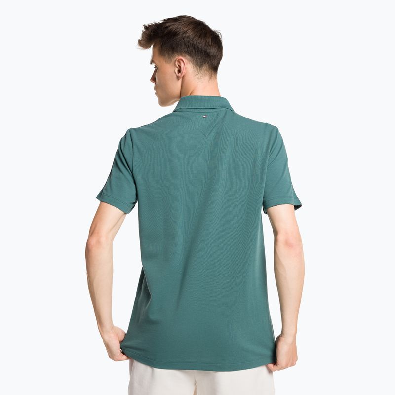 Мъжка тренировъчна тениска Tommy Hilfiger Textured Tape Polo green 3