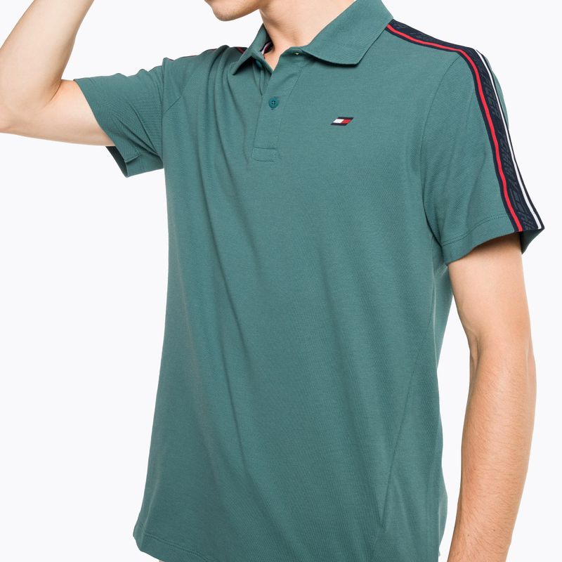 Мъжка тренировъчна тениска Tommy Hilfiger Textured Tape Polo green 4