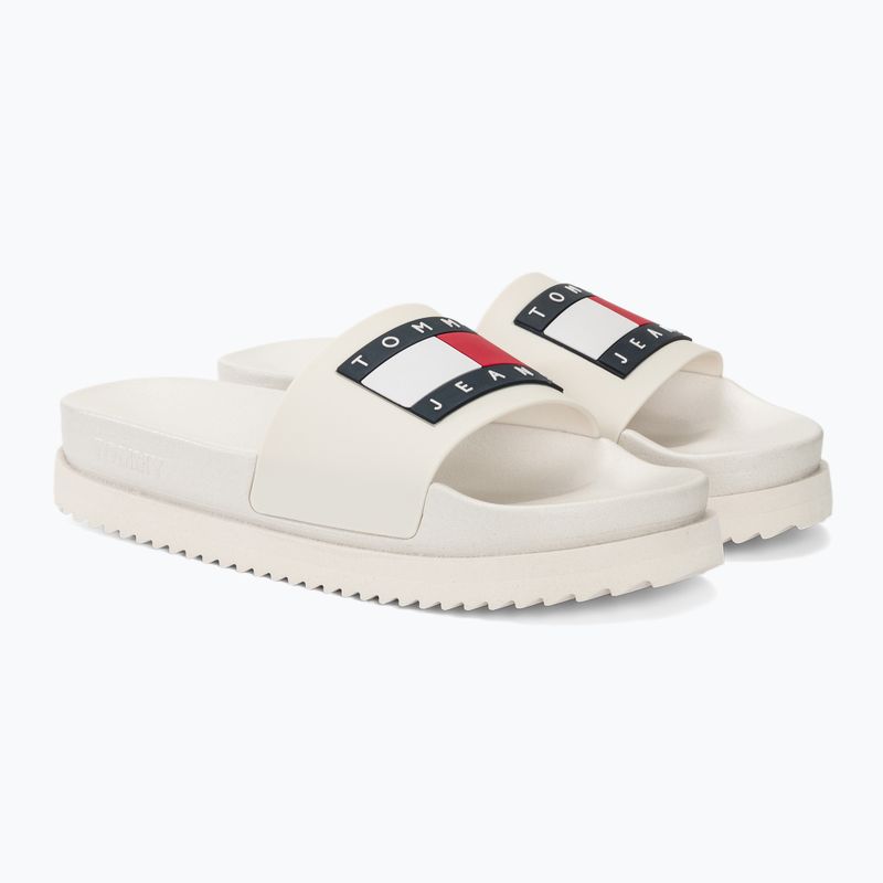 Дамски джапанки Elevated Flatform Slide на Tommy Jeans ecru 4