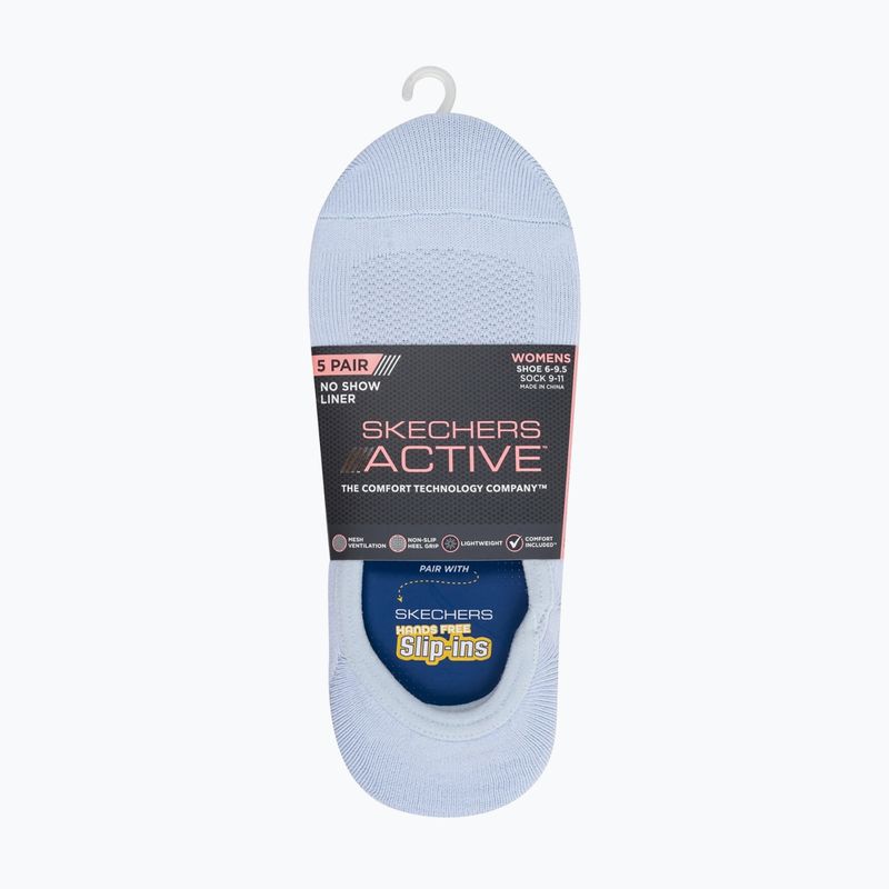 Дамски чорапи SKECHERS Non Terry No Show Liner 3 чифта blue/green