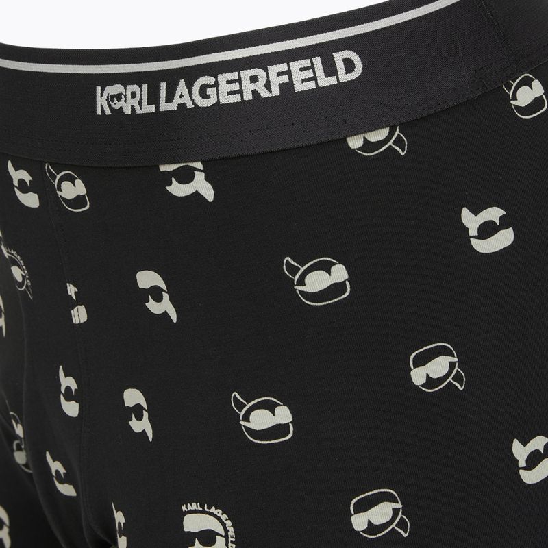 Мъжки комплект боксерки + чорапи KARL LAGERFELD Ikon Trunk aop karl dot black 4