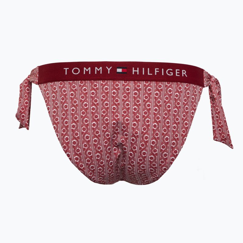 Долнище на бански костюм Tommy Hilfiger Cheeky Side Tie Print floral stripe regatta red 2