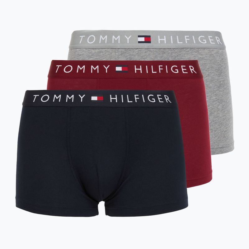 Мъжки боксерки Tommy Hilfiger UM0UM03521 3 чифта пустинно небе/средно сиво, вересия/червено