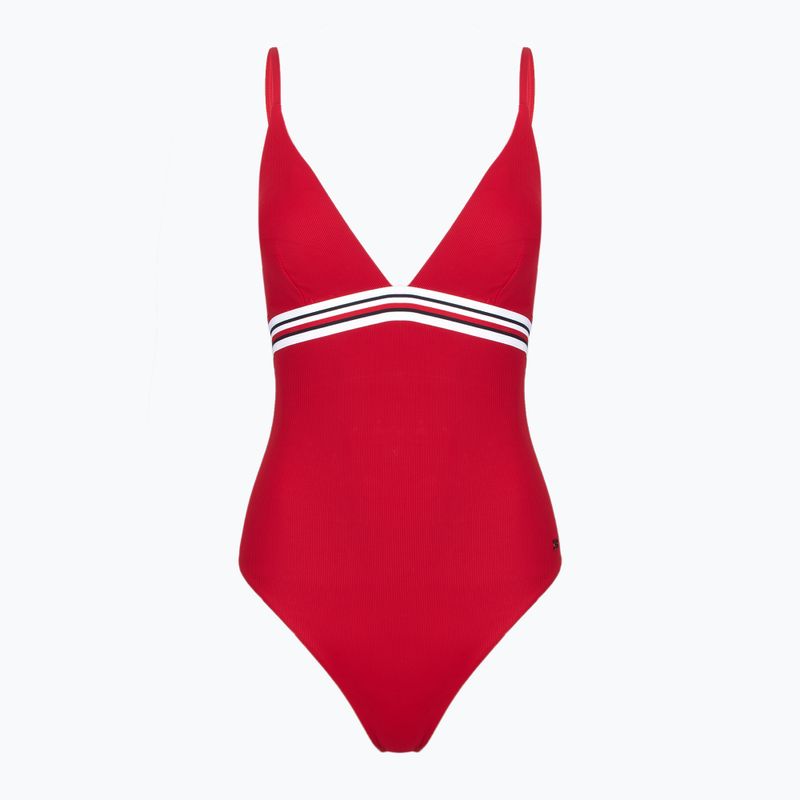 Tommy Hilfiger дамски едноцветен бански костюм Triangle One Piece Rp Ext primary red