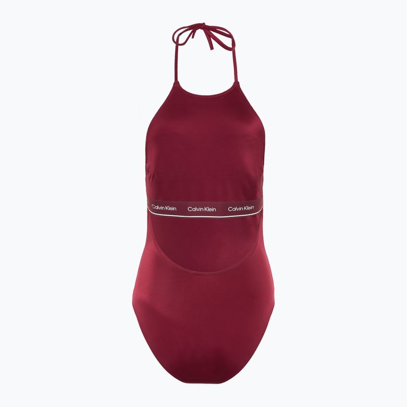 Дамски бански костюм от една част Calvin Klein KW0KW02733 High Neck - RP plum gaze 2