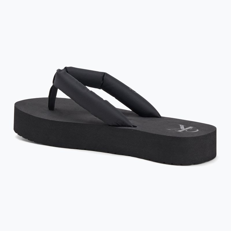 Дамски плажен сандал с плоска форма Calvin Klein YW0YW01723 Ttxr Сатенени джапанки в черно 3