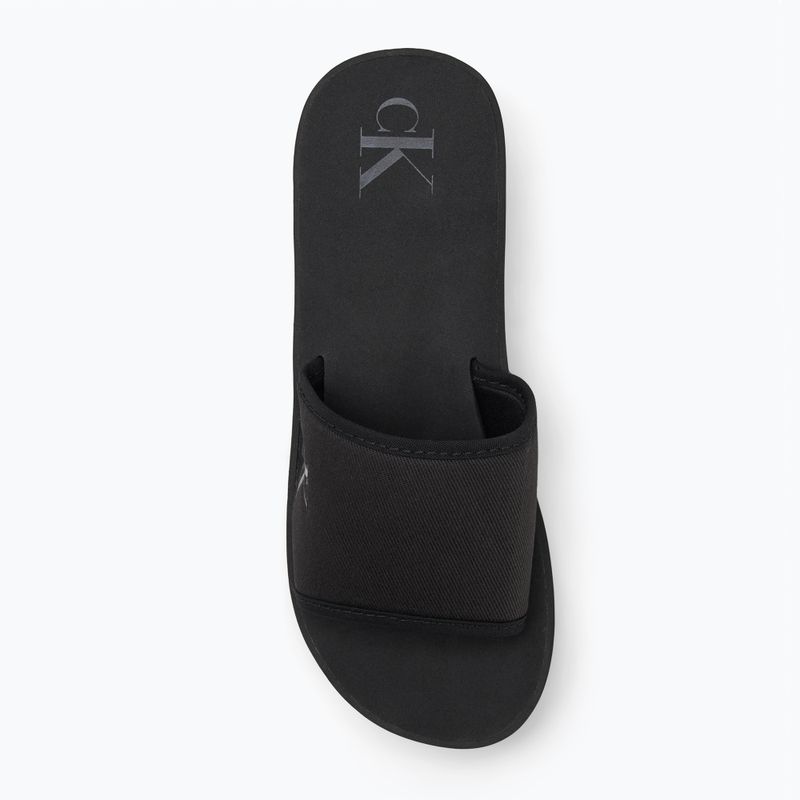 Calvin Klein дамски джапанки YW0YW01725 Beach Wedge Slide Canvas triple black 5