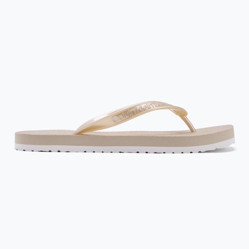 Calvin Klein дамски джапанки YW0YW01720 Thong+ Tpu Metallic eggshell/bright white 2