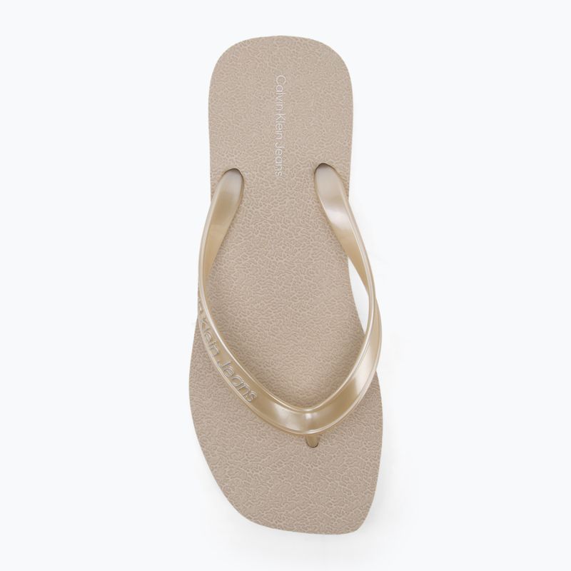 Calvin Klein дамски джапанки YW0YW01720 Thong+ Tpu Metallic eggshell/bright white 5