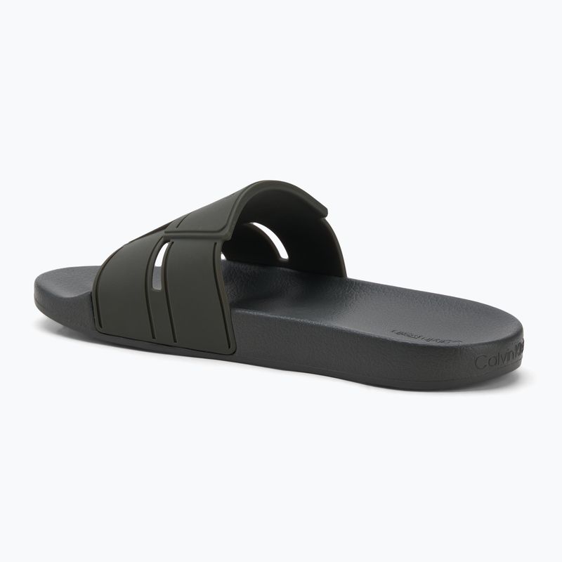 Calvin Klein мъжки джапанки HM0HM01752 Pool Slide Double T dark olive 3