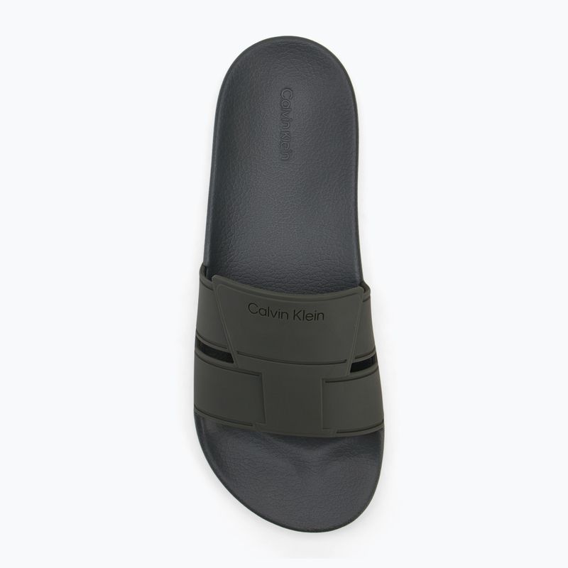 Calvin Klein мъжки джапанки HM0HM01752 Pool Slide Double T dark olive 5