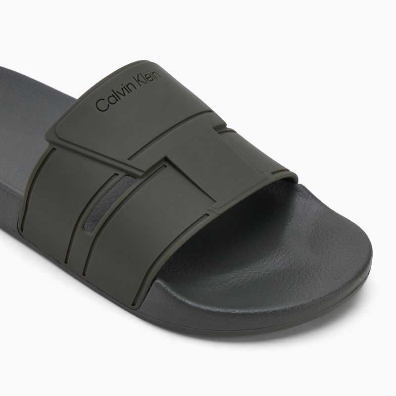 Calvin Klein мъжки джапанки HM0HM01752 Pool Slide Double T dark olive 7
