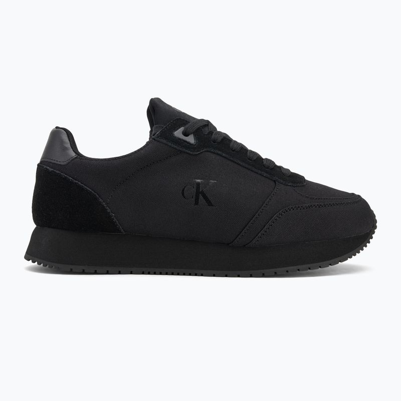 Мъжки обувки Calvin Klein YM0YM01217 Runner Sock Laceup Mg Canvas triple black 2