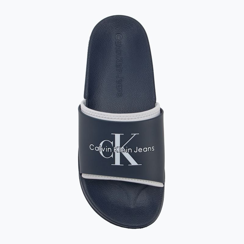 Мъжки джапанки Calvin Klein YM0YM00361 Slide Rubber Neoprene Monologo navy/oyster mushroom 5