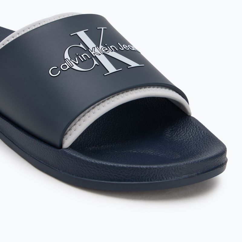 Мъжки джапанки Calvin Klein YM0YM00361 Slide Rubber Neoprene Monologo navy/oyster mushroom 7