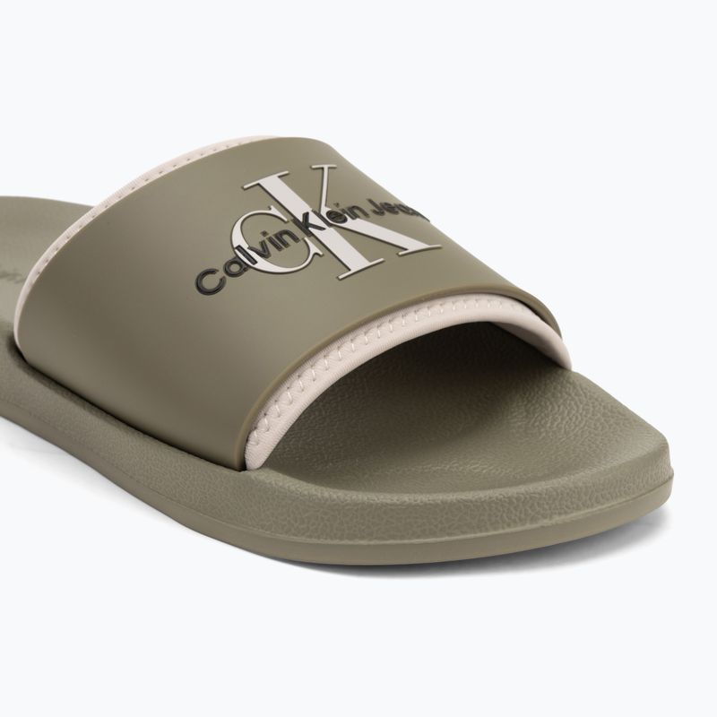 Мъжки джапанки Calvin Klein YM0YM00361 Slide Rubber Neoprene Monologo mermaid/eggshell 7